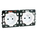 Prise 16A Double 2P+T Blanc