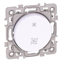 Commande de VMC Poussoir 2 vitesses pour bouches hygrométriques Blanc