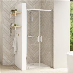 Porte de douche Smart Design 2P Verre transparent 120 cm Chromé