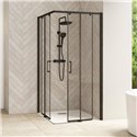 Porte de douche Smart Design A/C sans seuil Verre transparent 95 cm Noir grainé