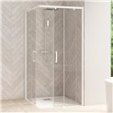 Porte de douche Smart Design A/C sans seuil Verre transparent 120 cm Blanc