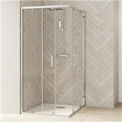 Porte de douche Smart Design A/C sans seuil Verre transparent 90 cm Chromé