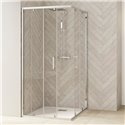Porte de douche Smart Design A/C sans seuil Verre transparent 120 cm Chromé