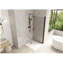 Porte de douche Smart Design Solo P Verre transparent 180 cm Noir grainé