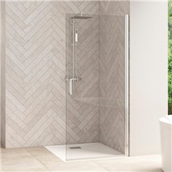 Porte de douche Smart Design Solo P Verre transparent 180 cm Chromé
