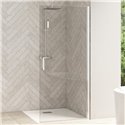 Porte de douche Smart Design Solo P Verre transparent 90 cm Blanc