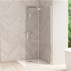 Porte de douche Smart Design Solo S Verre transparent 80 cm Chromé