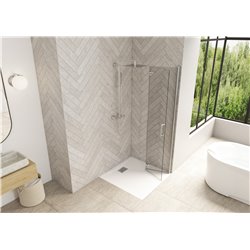 Porte de douche Smart Design Solo S Verre transparent 85 cm Chromé