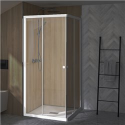 Porte de douche Supra A 80 cm version gauche Profilé blanc