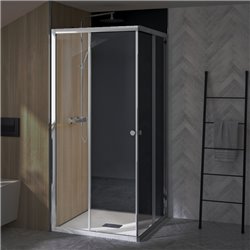 Paroi de douche avec 2 portes pivotantes Supra 2P Profilé blanc 80 cm  PA1530BTN Kinedo