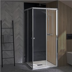 Porte de douche Supra A 100 cm version droite Profilé chromé