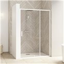 Porte de douche Smart Design P Verre transparent 70 cm Blanc