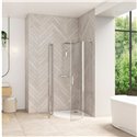 Porte de douche Smart Design R/P sans seuil Blanc 100x100cm