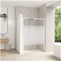 Porte de douche Smart design C extens. 1 volet coulis. partie fixe droite passage gauche profilé blanc verre cosmos 1570-1700 mm