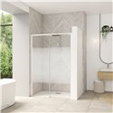 Porte de douche Smart design C extens. 1 volet coulis. partie fixe gauche passage droite profilé blanc verre cosmos 1370-1500 mm