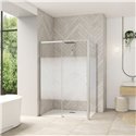 Porte de douche Smart design C extens. 1 volet coulis. partie fixe gauche passage droite profilé chromé verre cosmos 1470-1600 m