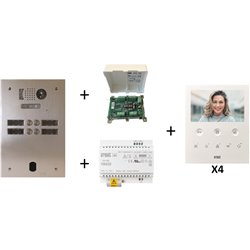 Kit vidéo préprogrammé KV83/204 4 boutons