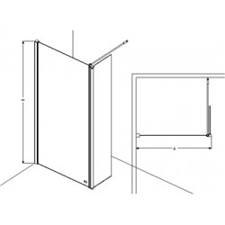 Paroi de douche LevelBest Noir 1000x1900 mm
