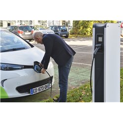 Borne de recharge monophasée détection 6mA DC Green'Up Premium métal 2 véhicules électriques Modes 2 et 3 - 3,7kW à 4,6kW 16A à 