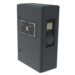Borne de recharge monophasée détection 6mA DC Green'Up Premium métal 2 véhicules électriques Modes 2 et 3 - 7,4kW 32A 058013