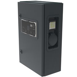Borne de recharge triphasée détection 6mA DC Green'Up Premium métal pour 1 véhicule électrique Modes 2 et 3 - 22kW 32A 058014