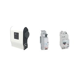Pack borne de recharge monophasée Green'up Premium 1 véhicule électrique Modes 2 et 3 -7,4kW 32A 058024