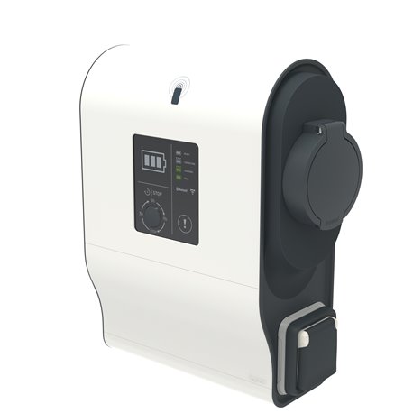 Borne de recharge monophasée lecteur RFID Green'up Premium 1 véhicule électrique Modes 2 et 3 - 3,7kW à 4,6kW 16A à 20A 059008
