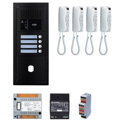 Pack GT audio 4 BP programmé GTBA4EB 200447 avec platine noire satin