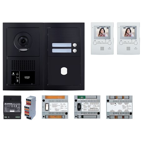 Pack GT vidéo 2 BP GTBV2EB 200454 programmé avec platine noire satin