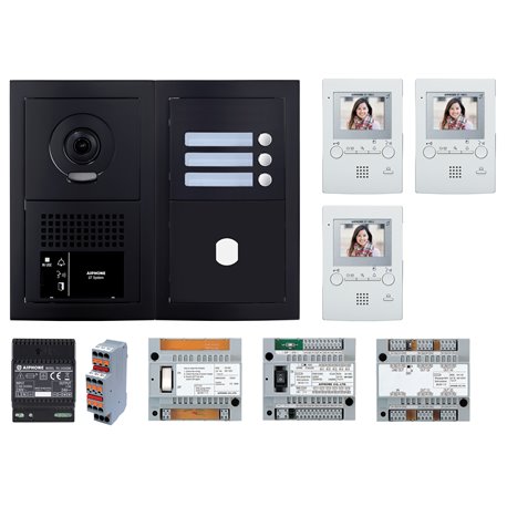 Pack GT vidéo 3 BP GTBV3EB 200455 programmé avec platine noire satin