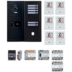 Pack GT vidéo 6 BP GTBV6EB 200458 programmé avec platine noire satin