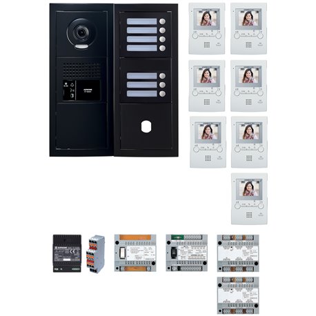 Pack GT vidéo 7 BP GTBV7EB 200459 programmé avec platine noire satin