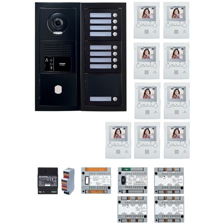 Pack GT vidéo 9 BP GTBV9EB 200461 programmé avec platine noire satin