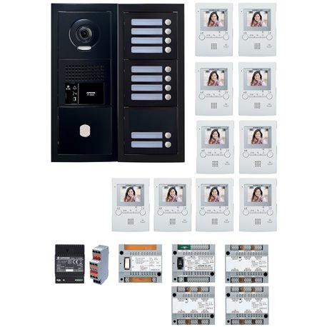 Pack GT vidéo 10 BP GTBV10EB 200462 programmé avec platine noire satin