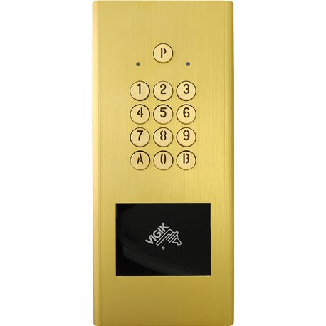 Clavier codé HEACTROR 150051 avec lecteur Vigik mains libres et gestion en temps réel finition or