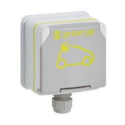 Prise de recharge prête-à-poser Green'up Access pour véhicule électrique saillie + patère + disjoncteur différentiel 090476