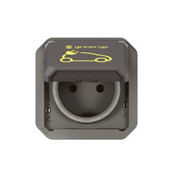 Prise de recharge Plexo pour véhicule électrique Green'up Access composable anthracite 16A 230V 069885L
