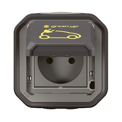 Prise de recharge Plexo pour véhic. Élec. Green'up Access IP55 IK08 saillie Modes 1 ou 2 16A 230V anthracite 069785L