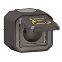 Prise de recharge Plexo pour véhic. Élec. Green'up Access IP55 IK08 saillie Modes 1 ou 2 16A 230V anthracite 069785L