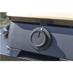 Plancha électrique Dune + couvercle protection bois PE004 2500 Watts noir