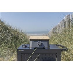 Plancha électrique Dune + couvercle protection bois PE004 2500 Watts noir