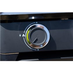 Plancha gaz 2 brûleurs Dune 60 + couvercle protection bois PG092 4000 Watts noir