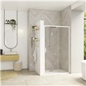 Porte de douche Smart Design C Verre transparent 110 cm Blanc