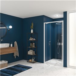 Porte de douche Smart Express 2P 90 cm Profilé blanc