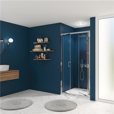 Porte de douche Smart Express 2P 100 cm Profilé chromé