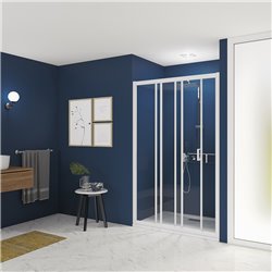 Porte de douche Smart Express 3V 160 cm Profilé blanc