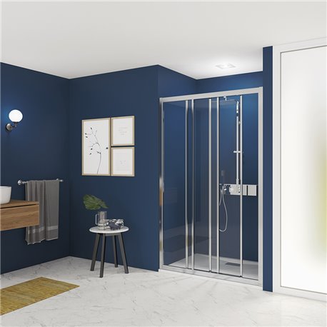 Porte de douche Smart Express 3V 110 cm Profilé chromé Porte de douche Smart Express 3V 110 cm Profilé chromé