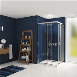 Porte de douche Smart Express A/3V 80 cm Profilé chromé