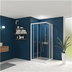 Porte de douche Smart Express A/C 90 cm Profilé blanc
