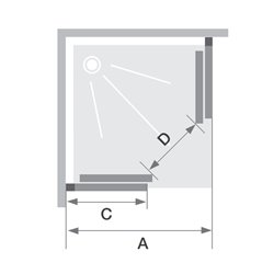 Porte de douche Smart Express A/C 70 cm Profilé blanc